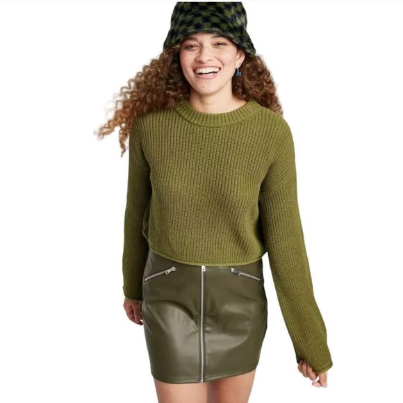 wild fable Sweaters - Wild Fable - Women's Crewneck Boxy Pullover Sweater Size XS Moss Green